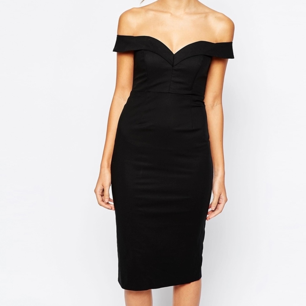 Bardot off the shoulder black dress size XS